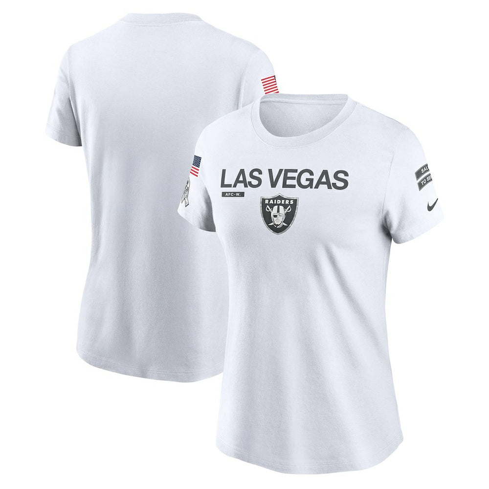 Las Vegas Raiders Women's 2024 Salute To Service Legend Performance T-Shirt - White - Nike
