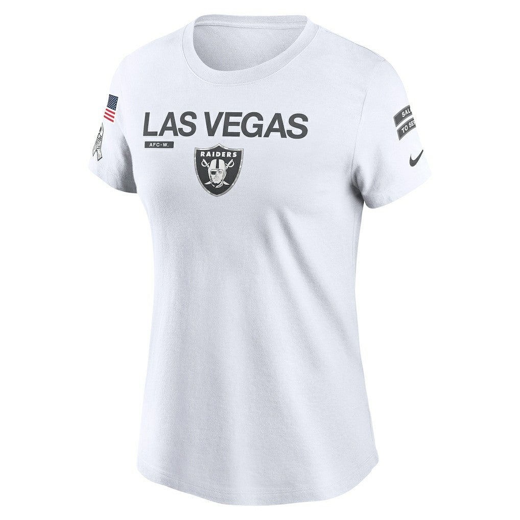 Las Vegas Raiders Women's 2024 Salute To Service Legend Performance T-Shirt - White - Nike