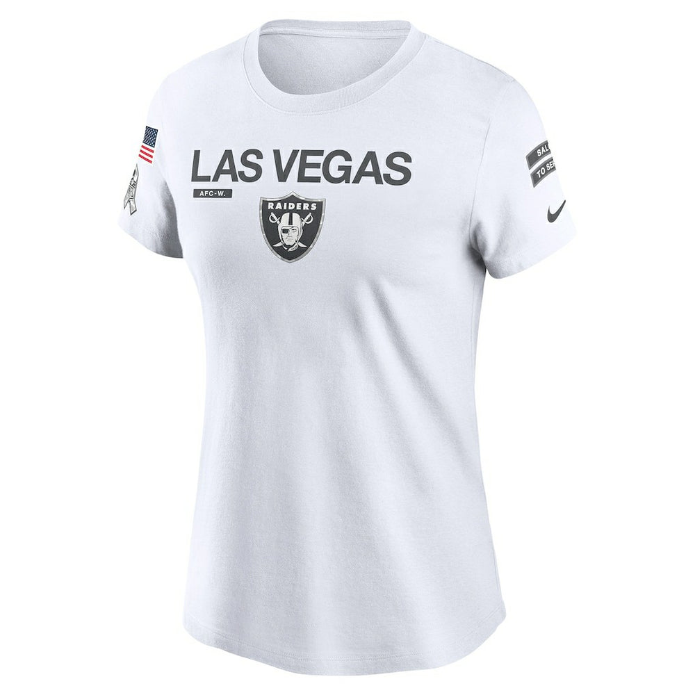 Las Vegas Raiders Women's 2024 Salute To Service Legend Performance T-Shirt - White - Nike