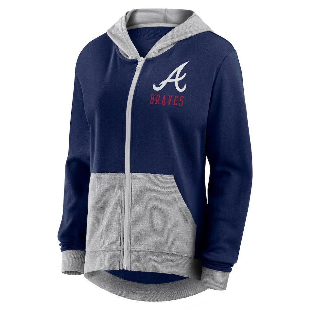Atlanta Braves Fanatics Women's Hit It French Terry Full-Zip Hoodie Outlet