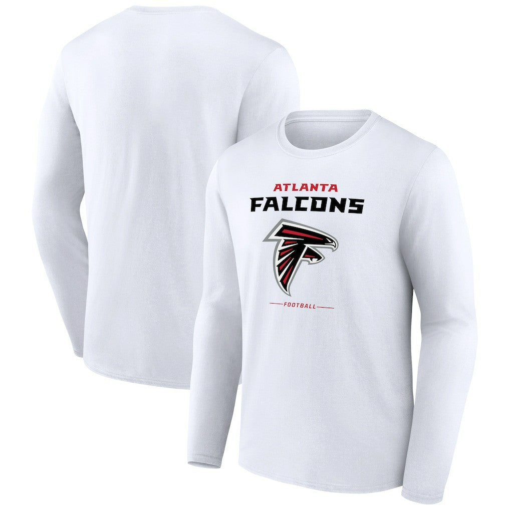 Atlanta Falcons Team Lockup Long Sleeve T-Shirt - White - NFL