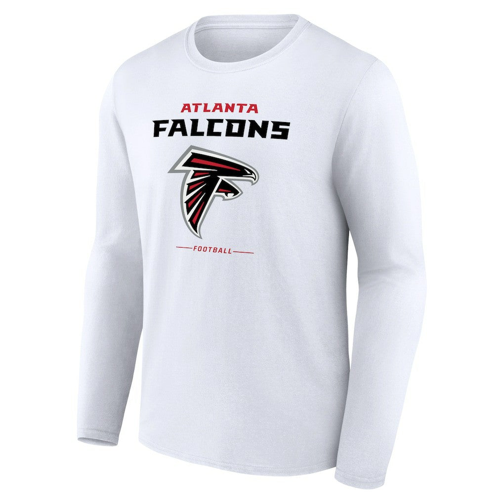 Atlanta Falcons Team Lockup Long Sleeve T-Shirt - White - NFL
