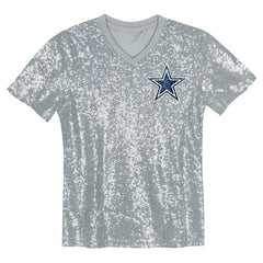 CeeDee Lamb Dallas Cowboys Girls Youth Sequin V-Neck Fashion Jersey - Silver - NFL