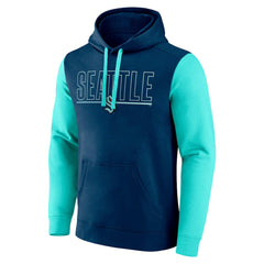 Seattle Kraken Logo Athletic Deliver Fleece Pullover Hoodie - Navy | NHL near me