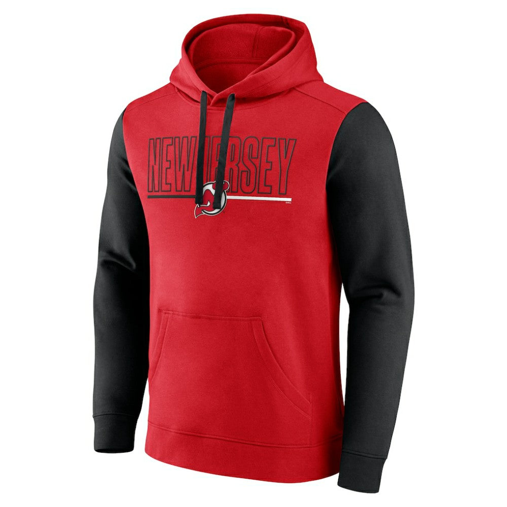 New Jersey Devils Logo Athletic Deliver Fleece Pullover Hoodie - Red | NHL online