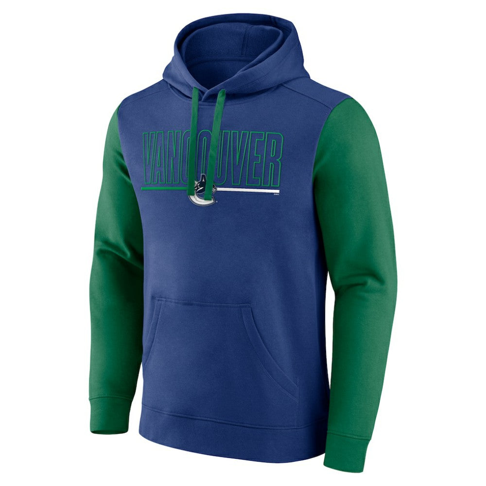 Vancouver Canucks Logo Athletic Deliver Fleece Pullover Hoodie - Blue | NHL Lifestyle