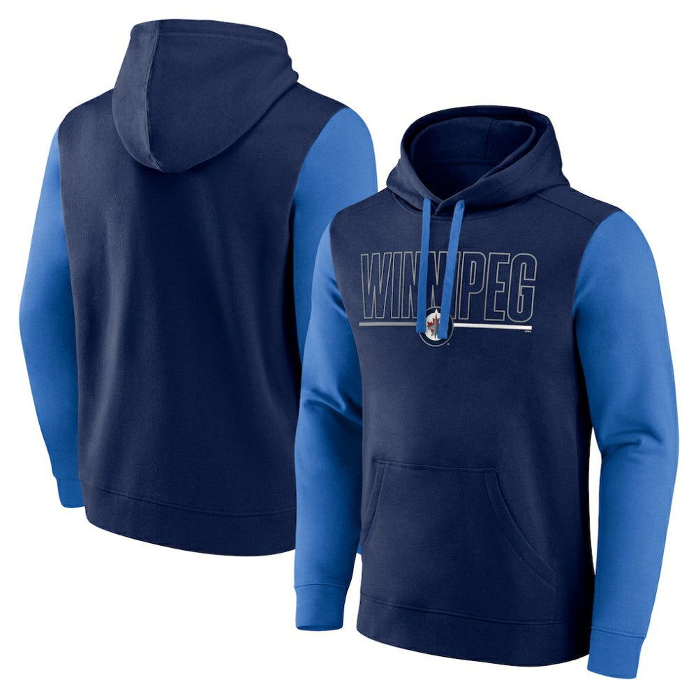 Winnipeg Jets Logo Athletic Deliver Fleece Pullover Hoodie - Navy | NHL near me