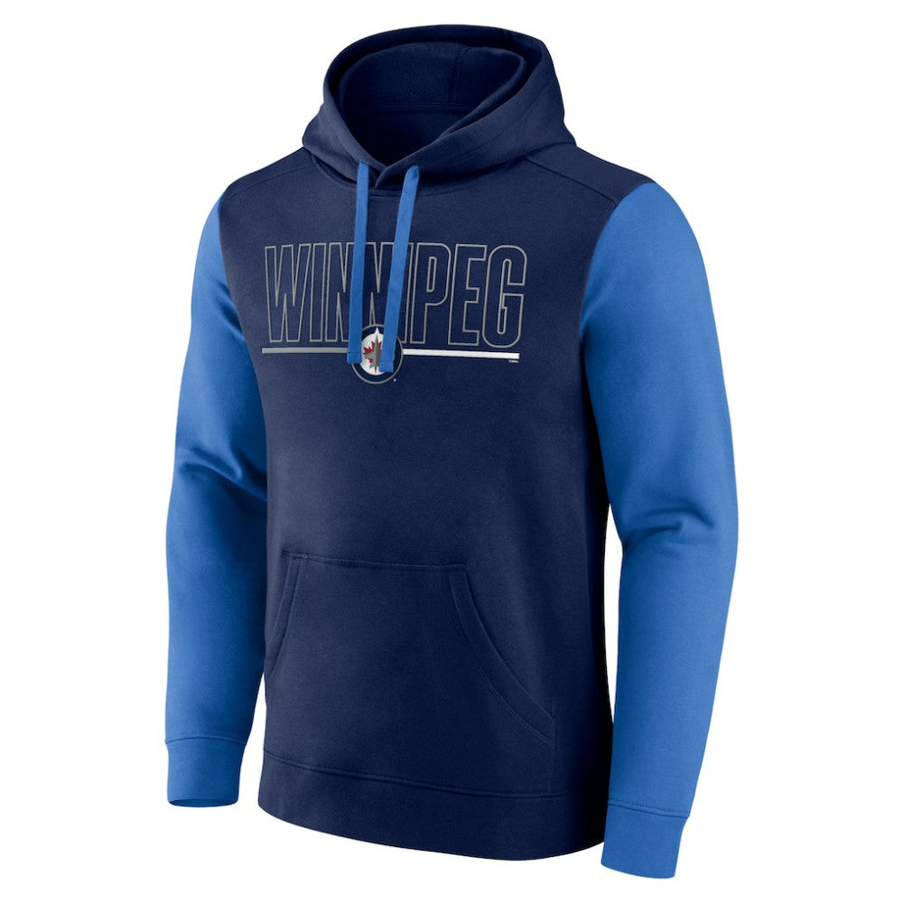 Winnipeg Jets Logo Athletic Deliver Fleece Pullover Hoodie - Navy | NHL near me