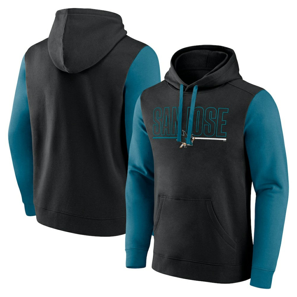 San Jose Sharks Logo Athletic Deliver Fleece Pullover Hoodie - Black | NHL online