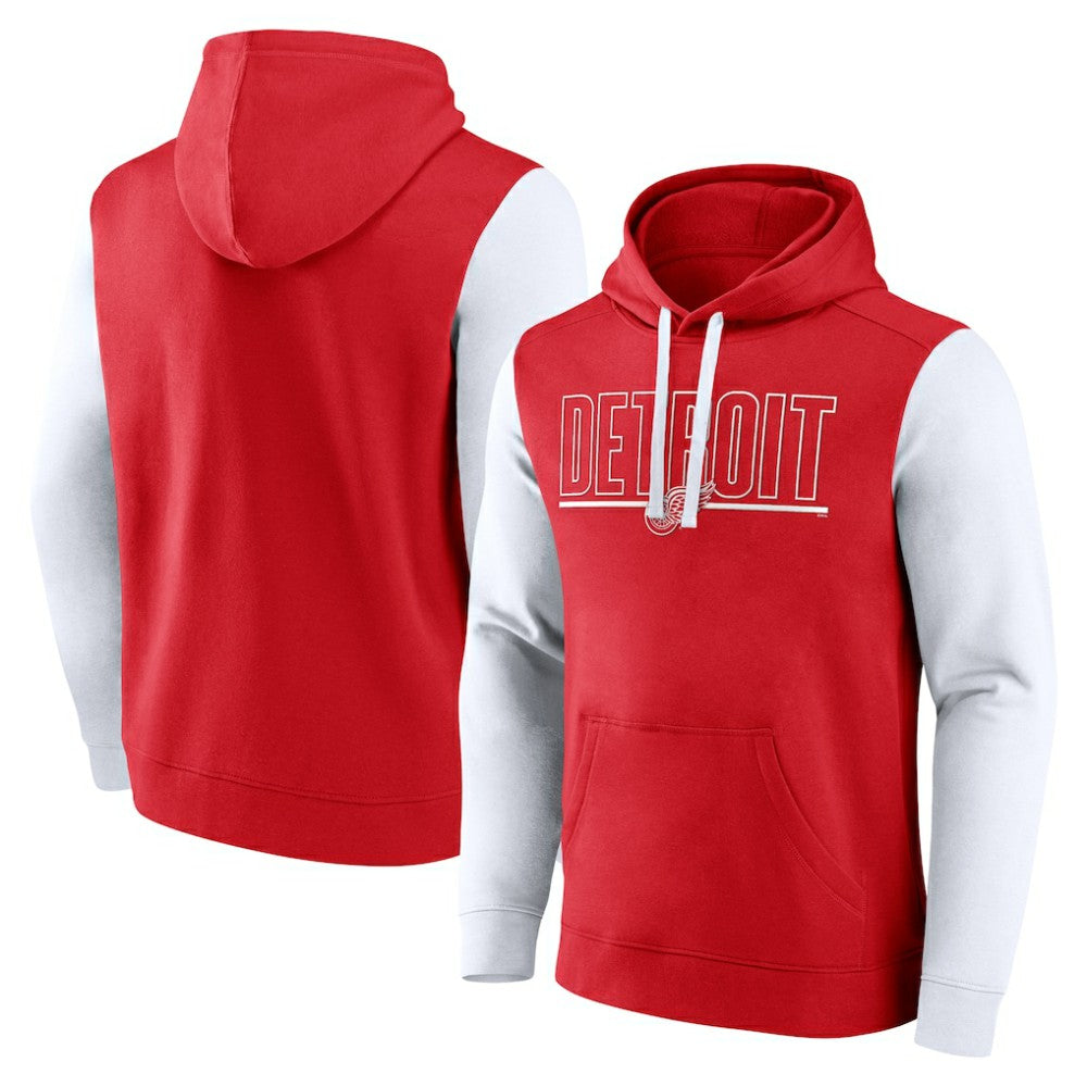 Detroit Red Wings Logo Athletic Deliver Fleece Pullover Hoodie - Red | NHL Lifestyle