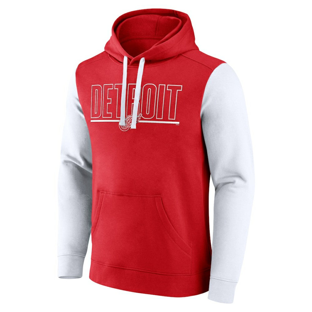 Detroit Red Wings Logo Athletic Deliver Fleece Pullover Hoodie - Red | NHL Lifestyle