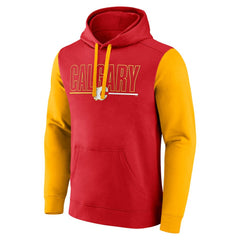 Calgary Flames Logo Athletic Deliver Fleece Pullover Hoodie - Red | NHL sale