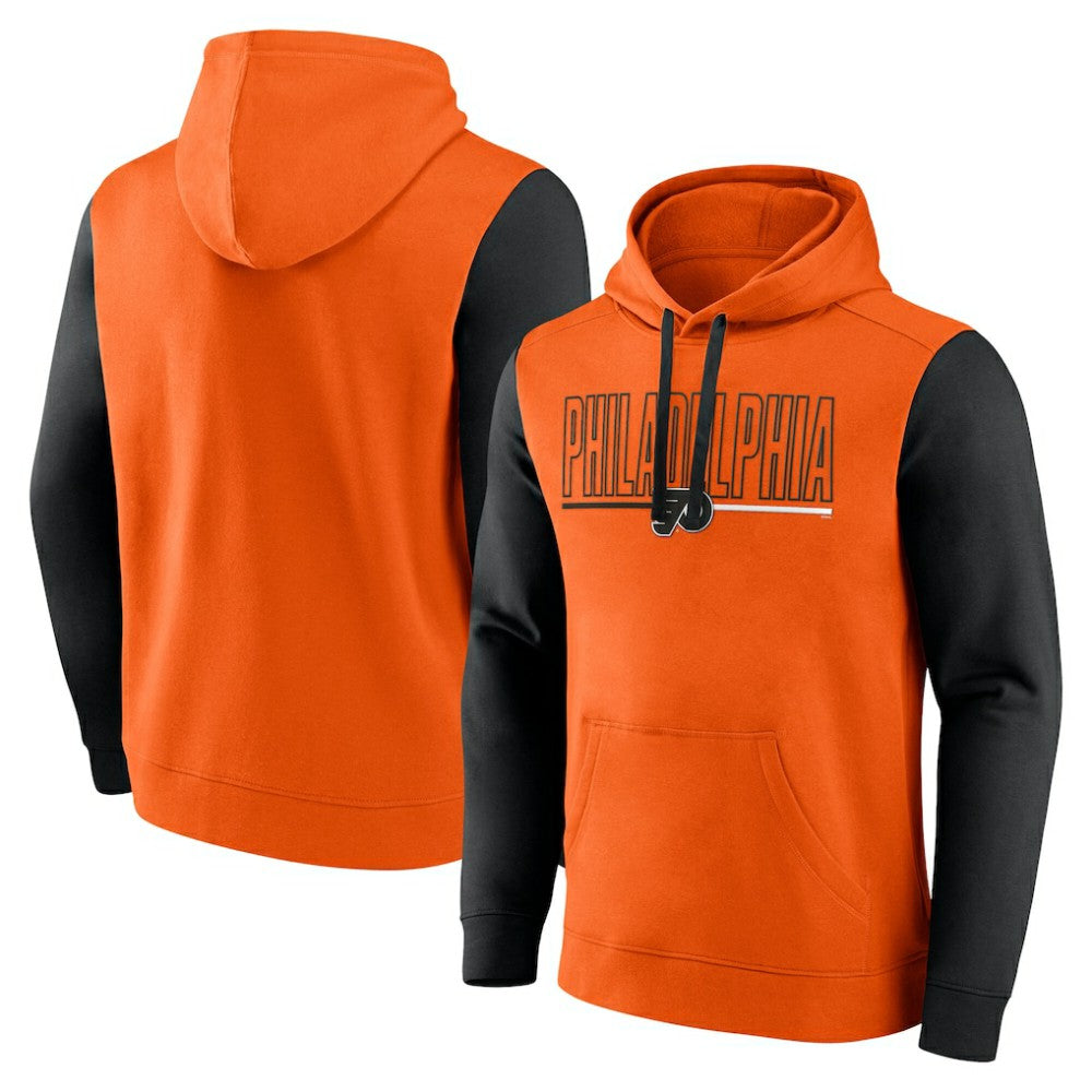 Philadelphia Flyers Logo Athletic Deliver Fleece Pullover Hoodie - Orange | NHL near me
