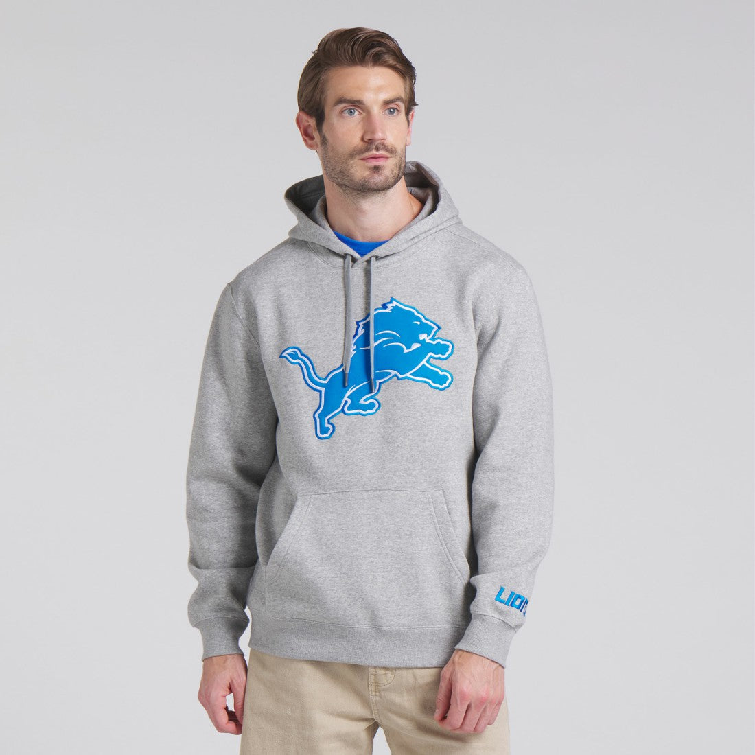 Detroit Lions Legacy Fleece Pullover Hoodie - Heather Gray - Fanatics