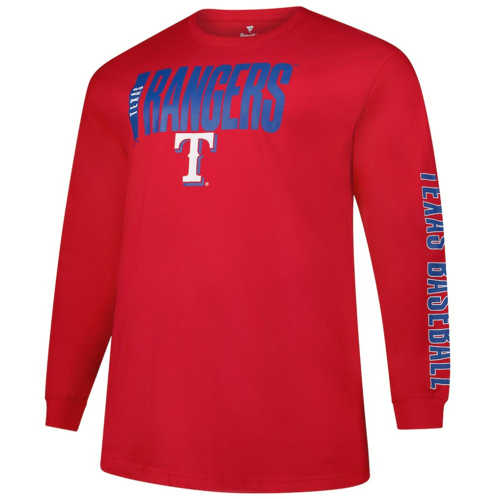 Texas Rangers Profile Big & Tall Two-Hit Long Sleeve T-Shirt Near Me