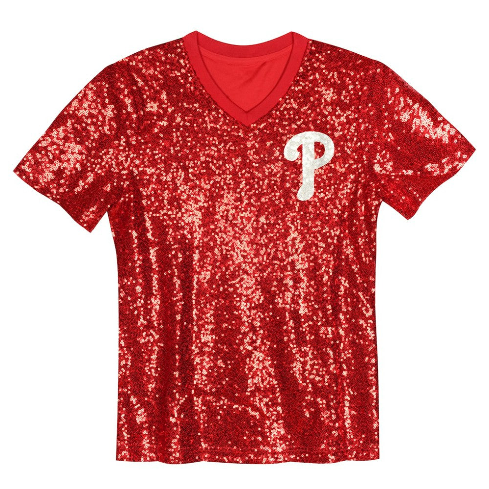 Bryce Harper Philadelphia Phillies Juniors Name & Number Sequin V-Neck Top for sale