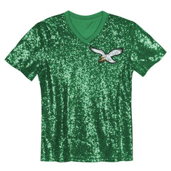 Jalen Hurts Philadelphia Eagles Girls Youth Sequin V-Neck Fashion Jersey - Kelly Green - NFL