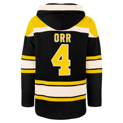 Bobby Orr Boston Bruins '47 Retired Player Name & Number Lacer Pullover Hoodie - Black | 47 brand Lifestyle