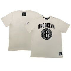 Brooklyn Nets NBA x Two Hype Unisex Culture & Hoops T-Shirt - Cream