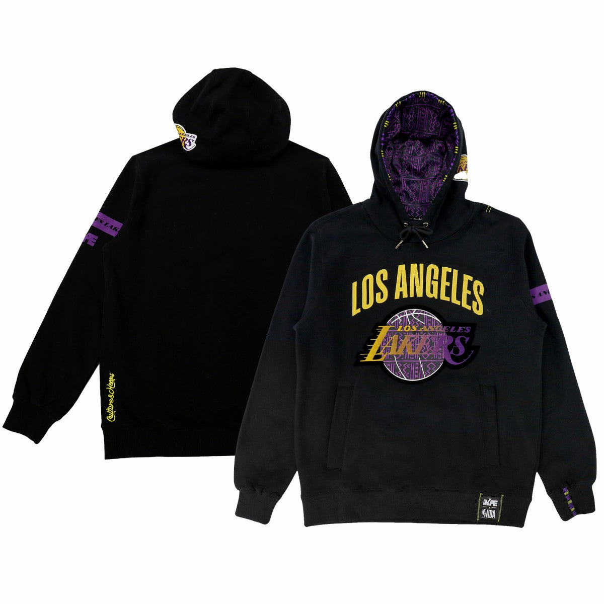 Los Angeles Lakers NBA x Two Hype Unisex Culture & Hoops Heavyweight Pullover Hoodie - Black