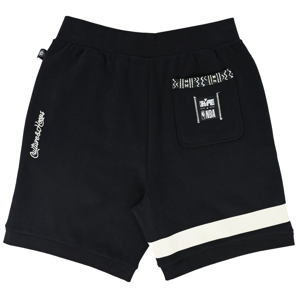 Brooklyn Nets NBA x Two Hype Unisex Culture & Hoops Premium Classic Fleece Shorts - Black