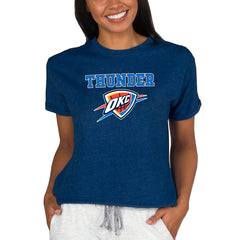 Oklahoma City Thunder Concepts Sport NBA Women's Concepts Mainstream Terry SS Top Navy