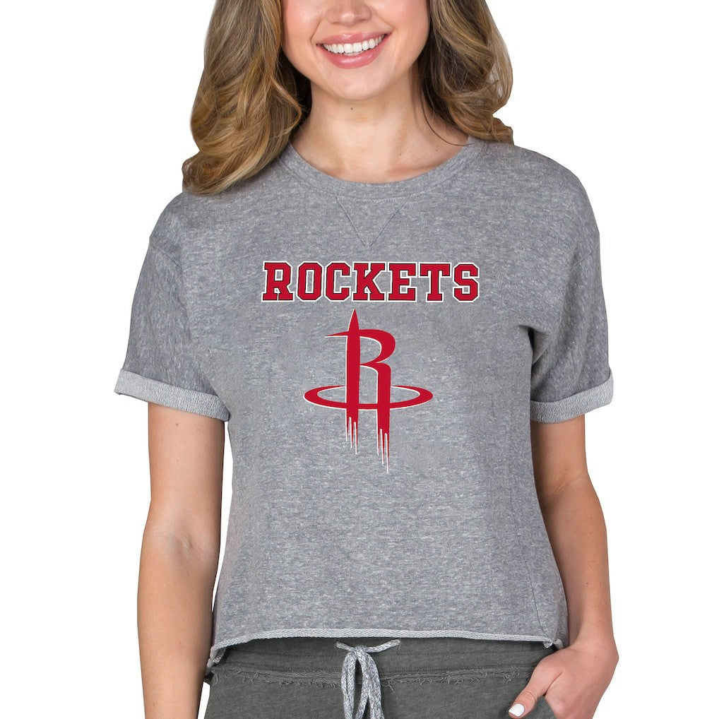 Houston Rockets Concepts Sport NBA Women's Concepts Mainstream Terry SS Top Gray