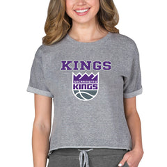Sacramento Kings Concepts Sport NBA Women's Concepts Mainstream Terry SS Top Gray