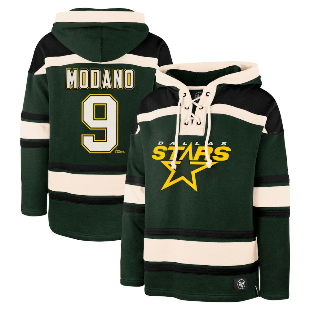 Mike Modano Dallas Stars '47 Retired Player Name & Number Lacer Pullover Hoodie - Green | 47 brand discount