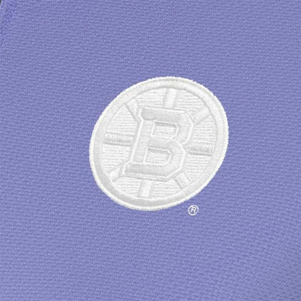 Boston Bruins Antigua Women's White Logo Finish Quarter-Zip Top - Heather Purple | NHL online