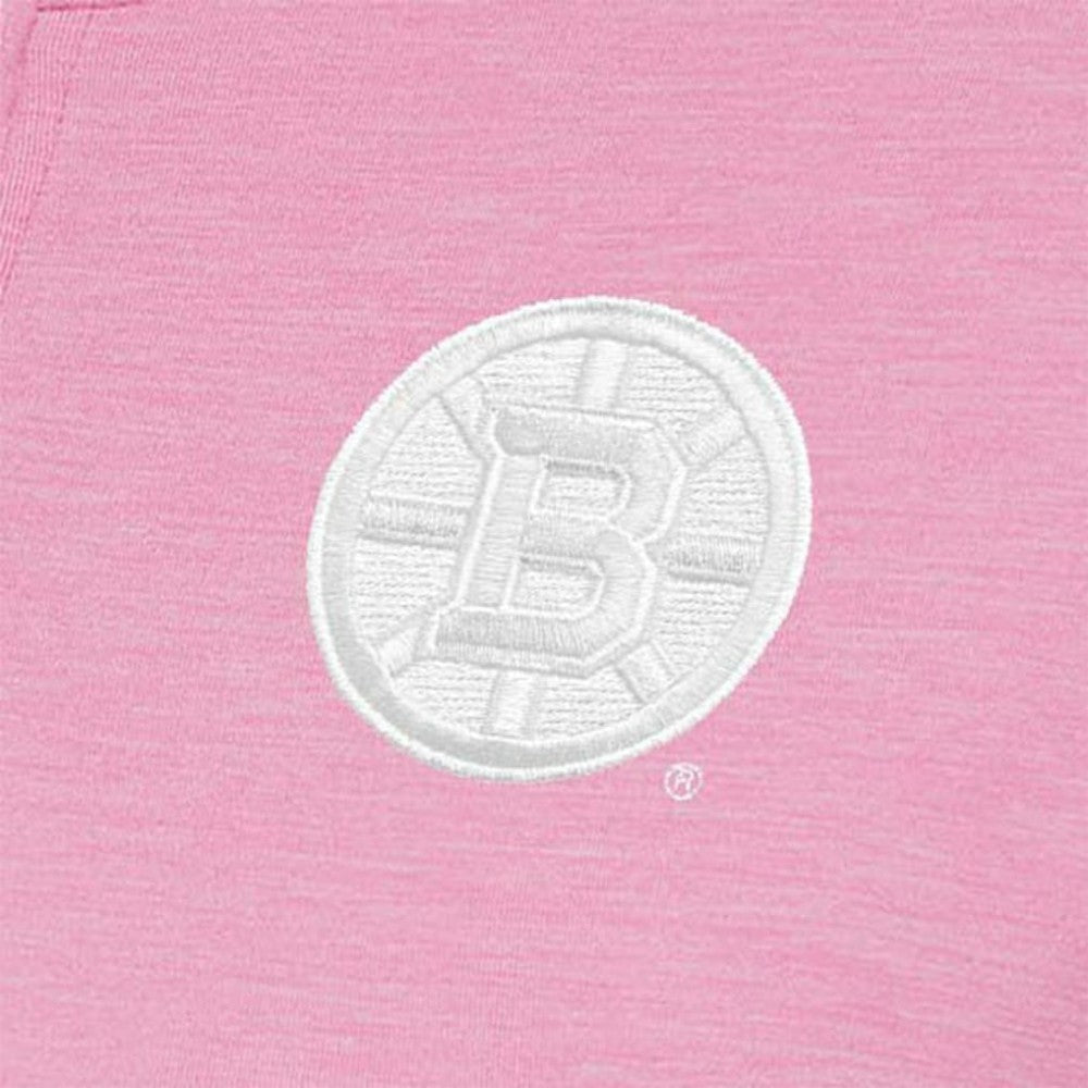 Boston Bruins Antigua Women's White Logo Mentor Quarter-Zip Jacket - Pink | NHL near me