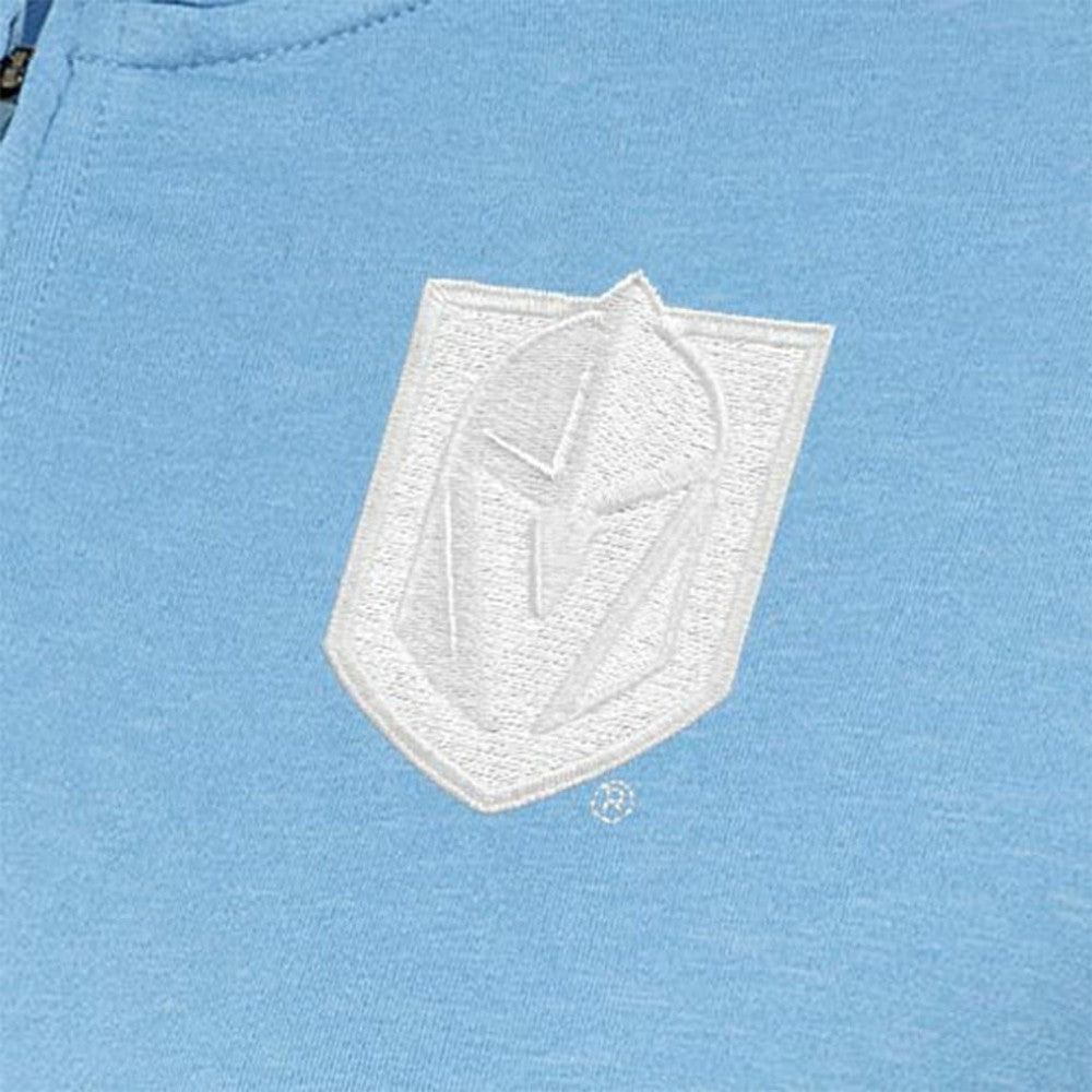 Vegas Golden Knights Antigua Women's White Logo Mentor Quarter-Zip Jacket - Light Blue | NHL Clearance