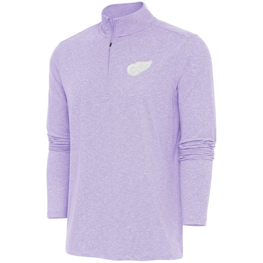 Detroit Red Wings Antigua White Logo Hunk Quarter-Zip Pullover - Lavender | NHL sale