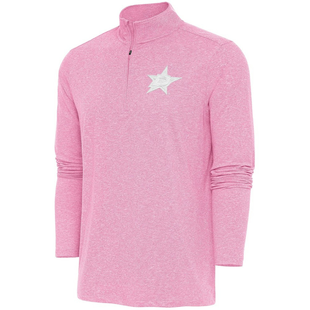 Dallas Stars Antigua White Logo Hunk Quarter-Zip Pullover - Pink | NHL near me