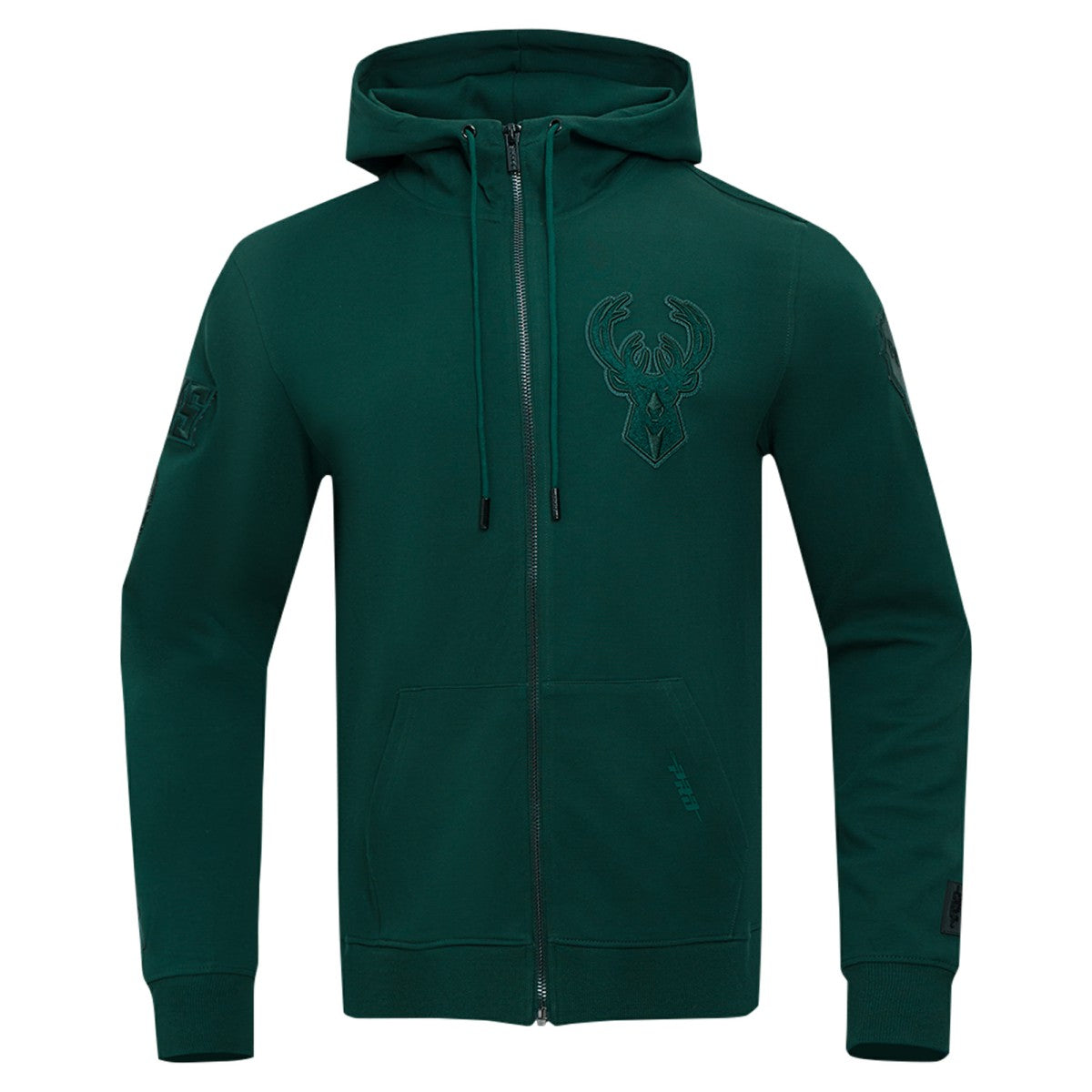 Milwaukee Bucks Pro Standard Triple Tonal DK Full-Zip Hoodie Jacket Hunter Green