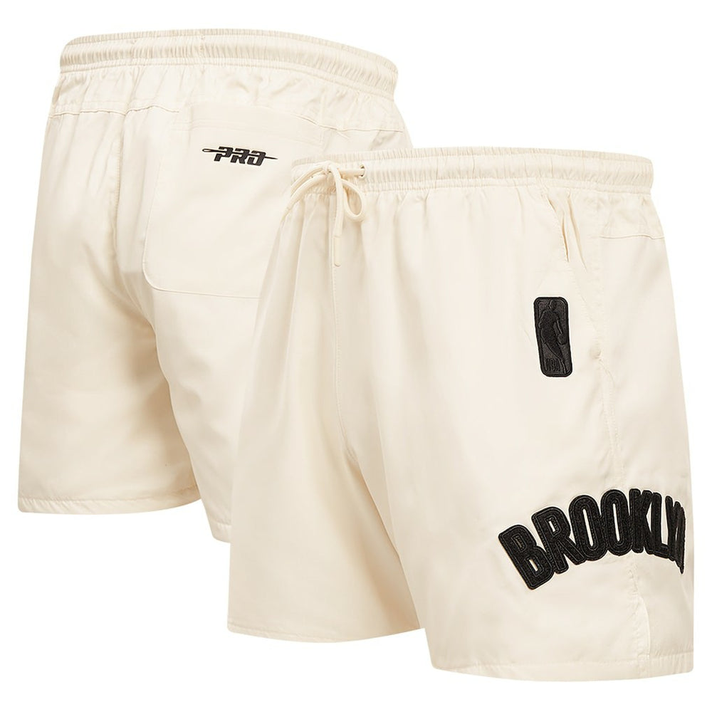 Brooklyn Nets Pro Standard Triple Tonal Woven Shorts Cream