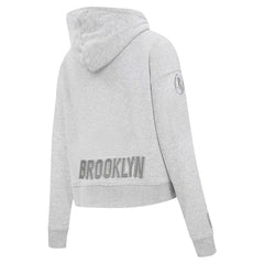 Brooklyn Nets Pro Standard Women's Triple Tonal Full-Zip Hoodie Heather Gray