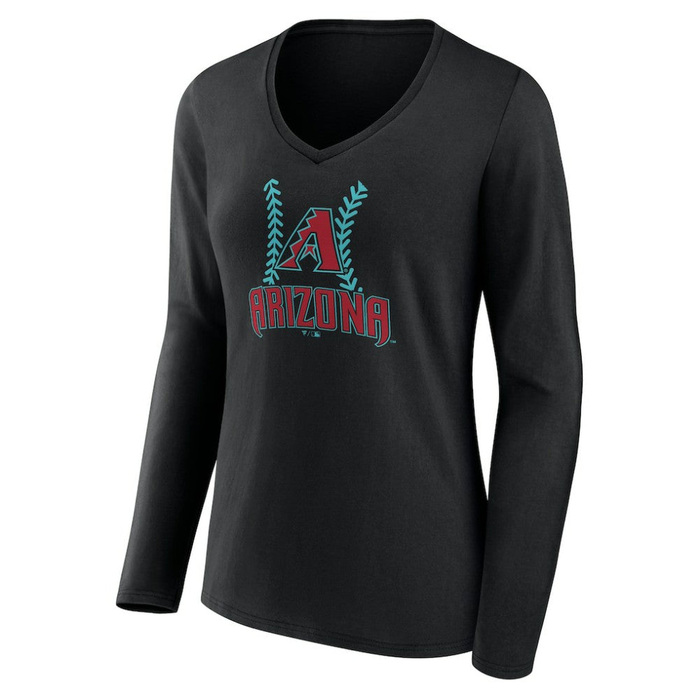 Arizona Diamondbacks Women's Personalized Name & Number Fastball Long Sleeve V-Neck T-Shirt Near Me