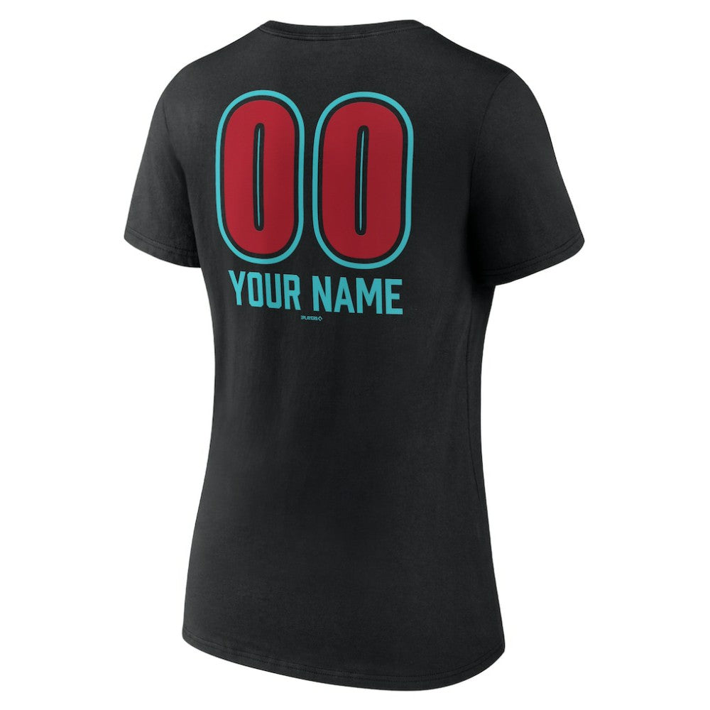Arizona Diamondbacks Women's Personalized Name & Number Fastball V-Neck T-Shirt Online