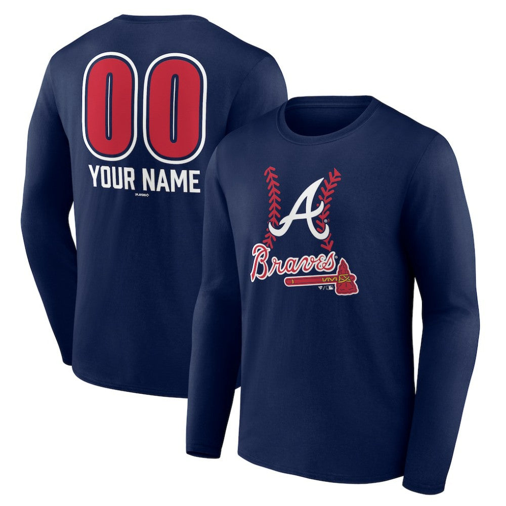 Atlanta Braves Personalized Name & Number Fastball Long Sleeve T-Shirt Near Me