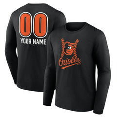Baltimore Orioles Personalized Name & Number Fastball Long Sleeve T-Shirt Outlet