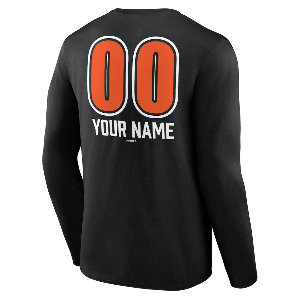 Baltimore Orioles Personalized Name & Number Fastball Long Sleeve T-Shirt Outlet