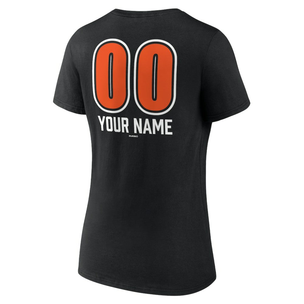 Baltimore Orioles Women's Personalized Name & Number Fastball V-Neck T-Shirt Discount