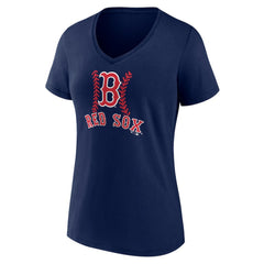 Boston Red Sox Women's Personalized Name & Number Fastball V-Neck T-Shirt Outlet