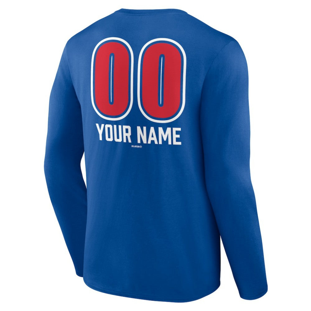 Chicago Cubs Personalized Name & Number Fastball Long Sleeve T-Shirt Discount