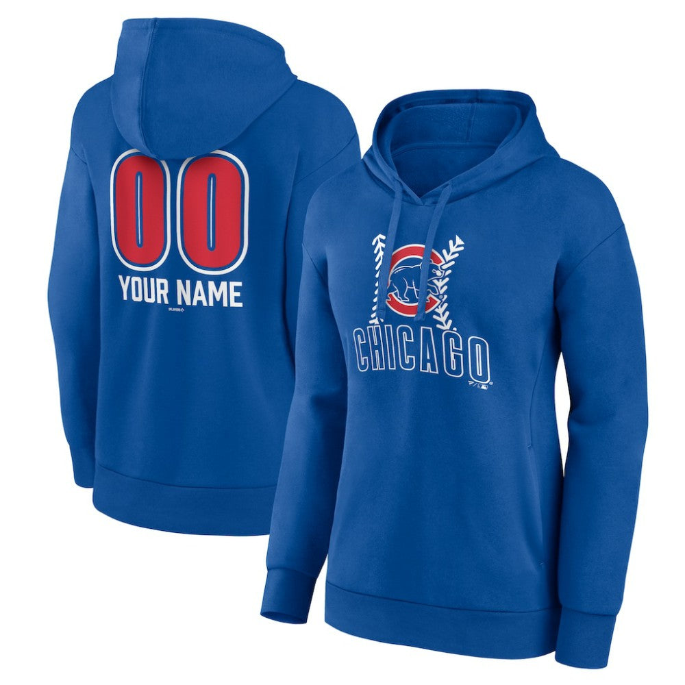 Chicago Cubs Women's Personalized Name & Number Fastball Pullover Hoodie Near Me