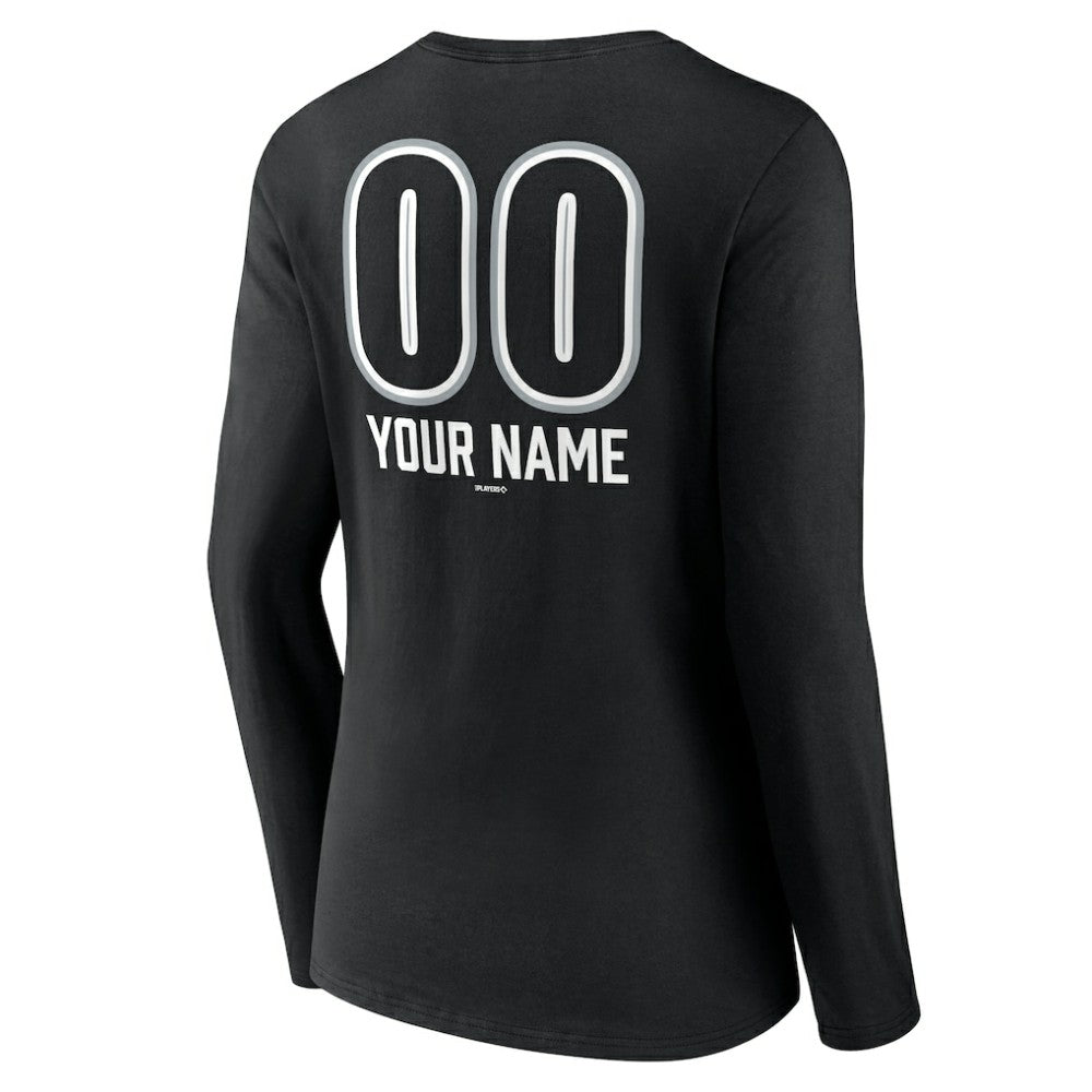 Chicago White Sox Women's Personalized Name & Number Fastball Long Sleeve V-Neck T-Shirt Discount