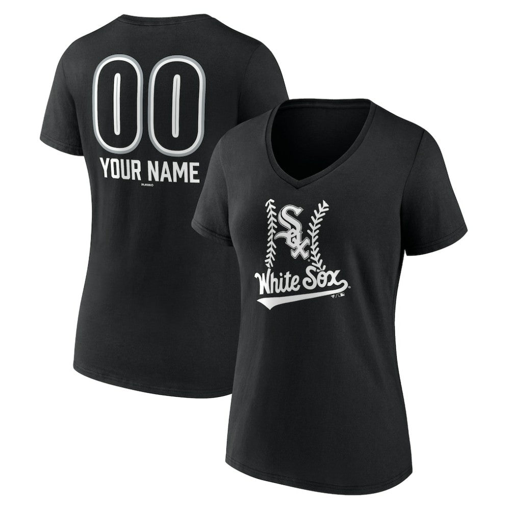 Chicago White Sox Women's Personalized Name & Number Fastball V-Neck T-Shirt Online