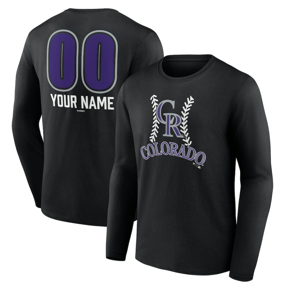 Colorado Rockies Personalized Name & Number Fastball Long Sleeve T-Shirt for sale