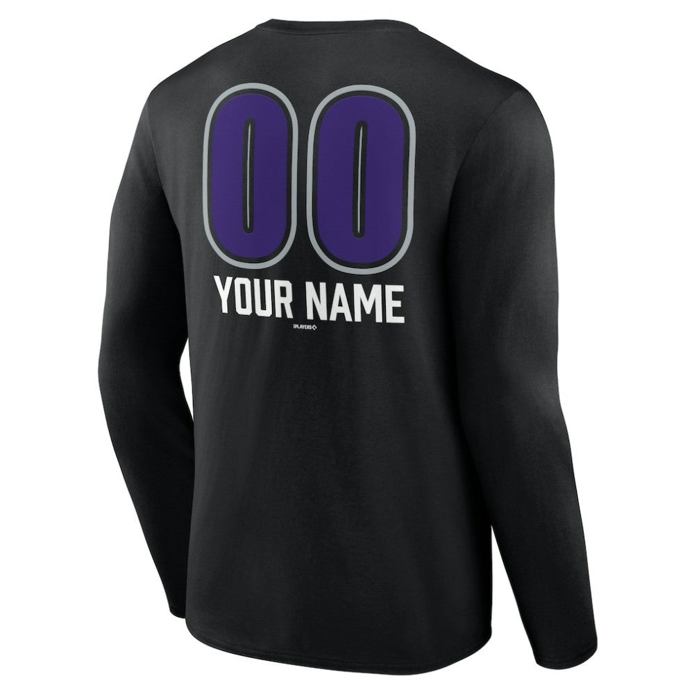 Colorado Rockies Personalized Name & Number Fastball Long Sleeve T-Shirt for sale